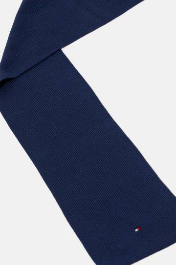 Детский хлопковый шарф Tommy Hilfiger цвет синий однотонный AU0AU01566 Детский хлопковый шарф Tommy Hilfiger цвет синий однотонный AU0AU01566