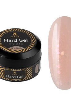 Жидкий строительный гель для ногтей F.O.X Hard Gel, Glitz Nude, 15 мл