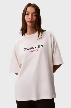 Женская белая футболка RELAXED SEQUIN LOGO Белый XS Calvin Klein Jeans LV047E800G