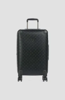 Женский черный чемодан с узором 64 см Черный ONESIZE Guess TWK745.29820;BLA