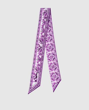 Лента твили из шелка в принт Майолика