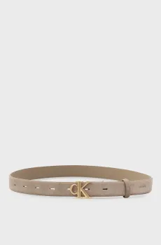 Женский бежевый замшевый ремень BUCKLE Бежевый 90 Calvin Klein LV04F7079G