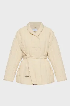 Женская бежевая куртка LW PADDED VERTICAL QUILT JACKET Бежевый S Calvin Klein K20K207102