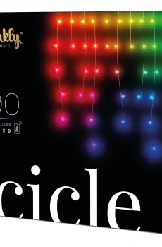 ​Гірлянда Smart LED Twinkly Icicle RGB 190 IP44 5м кабель прозорий (TWI190STP-TEU)