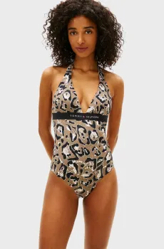 Женский купальник с узором HALTER RP OP PRINT Разноцветный XS Tommy Hilfiger UW0UW06372