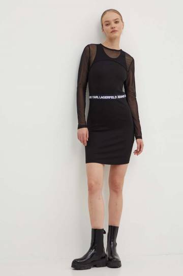 Платье Karl Lagerfeld Jeans цвет чёрный mini облегающее 245J1306 Платье Karl Lagerfeld Jeans цвет чёрный mini облегающее 245J1306