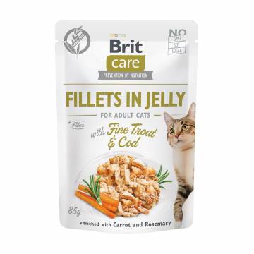 Влажный корм для кошек Brit Care Cat Pouch треска и форель в желе, 85 г Влажный корм для кошек Brit Care Cat Pouch треска и форель в желе, 85 г