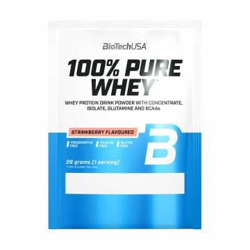Протеин BioTech USA 100% Pure Whey Клубника, в порошке, 28 г