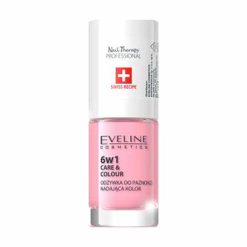 Лак-кондиционер для ногтей 6 в 1 Eveline Cosmetics Nail Therapy Professional Care & Colour Nail Conditioner, Rose, 5 мл Лак-кондиционер для ногтей 6 в 1 Eveline Cosmetics Nail Therapy Professional Care & Colour Nail Conditioner, Rose, 5 мл
