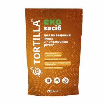Средство Tortilla Eco для выведения пятен с цветных вещей, 200 г Средство Tortilla Eco для выведения пятен с цветных вещей, 200 г