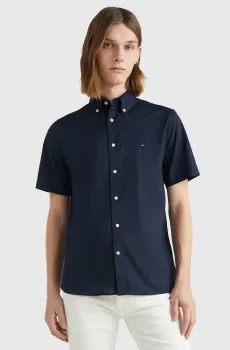 Мужская темно-синяя рубашка FLEX POPLIN RF Синий S Tommy Hilfiger MW0MW31382