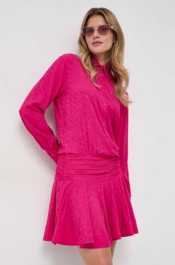 Платье с примесью шелка Pinko цвет фиолетовый mini oversize Платье с примесью шелка Pinko цвет фиолетовый mini oversize