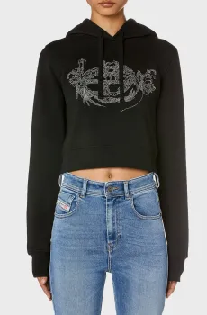 Женское черное худи F-SLIMMY-HOOD Черный L Diesel A15384 0NAZQ