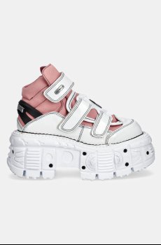 Кожаные кроссовки New Rock CHAROL ARRUGADO BLANCO, NOBUCK ROSA, TANK