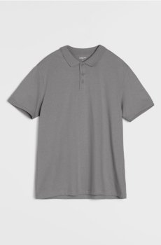 Бавовняна сорочка поло - середньо-сірий