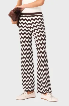 Женские брюки с узором Разноцветный 38 MAJE MFPPA00796_Brown-White