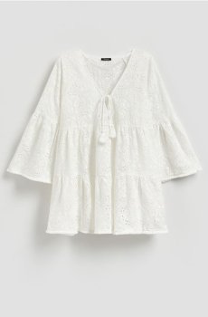 Reserved - Ажурна пляжна накидка - кремовий - 294ID-01X