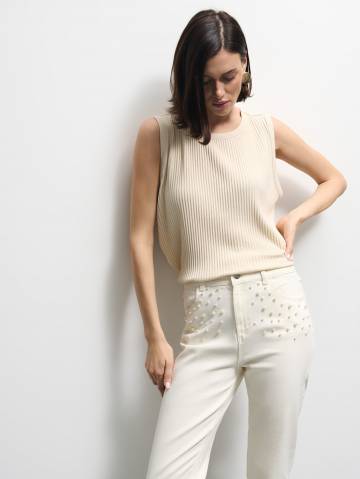 Mohito - Джинси мом slim - кремовий - 34