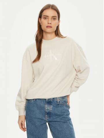 Calvin Klein Jeans Світшот Glossy Monologo J20J224724 Бежевий Regular Fit Calvin Klein Jeans Світшот Glossy Monologo J20J224724 Бежевий Regular Fit