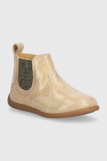 Детские замшевые ботинки Pom Dapi цвет бежевый