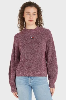 Женский бордовый свитер TJW 2TONE TWIST BADGE Бордовый S Tommy Jeans DW0DW19234