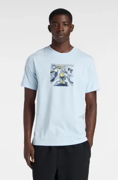 Мужская голубая футболка Break Голубой XL New Balance MT61L3FMAA1