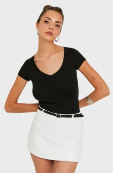 Женская черная футболка Черный S Tally Weijl STSCOSANELA