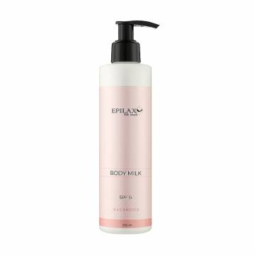 Молочко для тела Epilax Silk Touch Body Milk Macaroon SPF 15, с пантенолом, 250 мл Молочко для тела Epilax Silk Touch Body Milk Macaroon SPF 15, с пантенолом, 250 мл