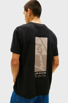 Мужская черная футболка REG SIGN Черный S Tommy Jeans DM0DM22532