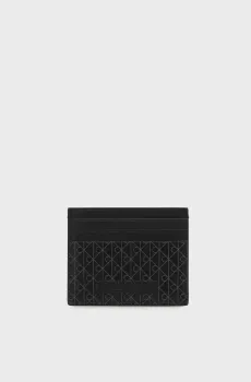 Мужской черный кардхолдер с узором COATED Черный ONESIZE Calvin Klein LV04D1083G