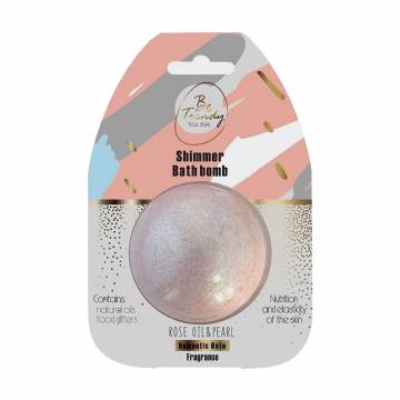 Бомба для ванны Be Trendy Shimmer Bath Bomb Масло розы и жемчуг, 100 г Бомба для ванны Be Trendy Shimmer Bath Bomb Масло розы и жемчуг, 100 г