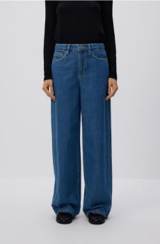 Reserved - Джинси wide-leg з аплікаціями - синій - 551GE-55J