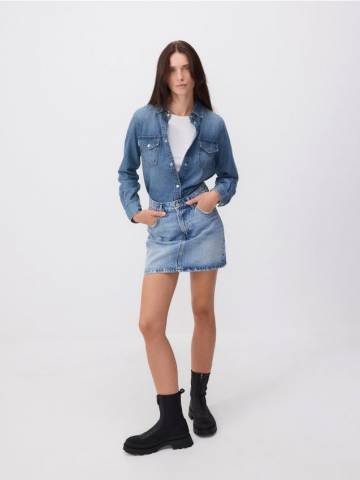 Reserved - Джинсова спідниця міні - синій - 965AA-50J