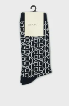 Женские темно-синие носки с узором MONOGRAM Синий 36-38 Gant 4960239