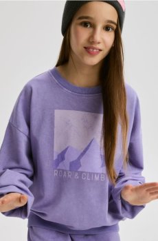 Reserved - Бавовняна футболка з принтом - фіолетовий - 509EG-45X