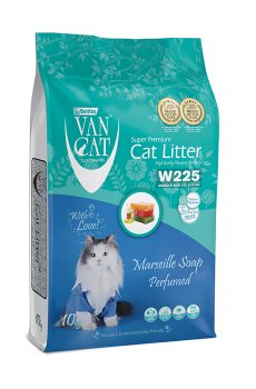 Бентонитовый наполнитель для кошачьего туалета VanCat Super Premium с ароматом марсельского мыла, 10 кг