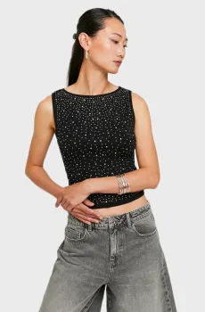 Женский черный топ Черный M Tally Weijl SSLCOSARTEM