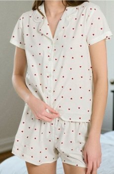 Піжамний комплект із двох предметів - кремовий