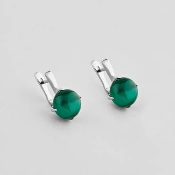 Серебряные серьги Minimal 1974-green Серебряные серьги Minimal 1974-green