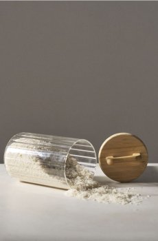 Скляна банка для продуктів з бамбуковою кришкою - clear