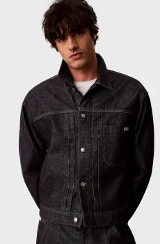 Мужская темно-синяя джинсовая куртка ICONIC Синий M Calvin Klein Jeans LV04RH778G