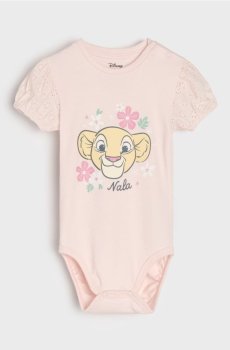 Бавовняне боді з принтом The Lion King - рожевий