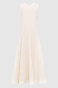 Бежевое платье миди Mellie с шелком