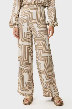Женские бежевые брюки с узором Graphic pants Бежевый 38 Mexx MF007001751W