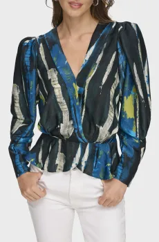 Женская блуза с узором Разноцветный L DKNY P34AVQ01