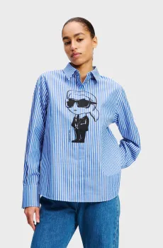 Женская голубая рубашка в полоску IKON KARL Голубой 42 Karl Lagerfeld A2W11031
