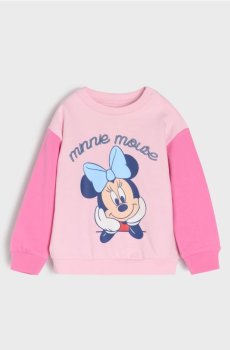 Світшот із круглим вирізом і принтом Minnie Mouse - пастельний рожевий