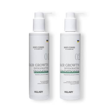 Шампунь + Кондиціонер для росту волосся Hillary Hop Cones & B5 Hair Growth Invigorating Шампунь + Кондиціонер для росту волосся Hillary Hop Cones & B5 Hair Growth Invigorating