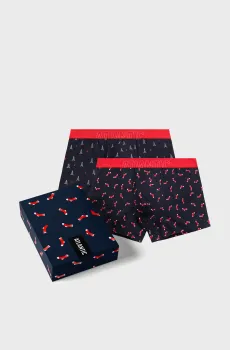 Мужские темно-синие боксеры с узором (2 шт) Синий XL Atlantic 2GMH-027
