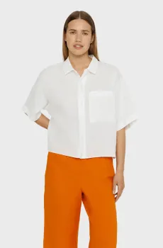 Женская белая льняная рубашка Белый S PRPY PWSHRKALUA02601